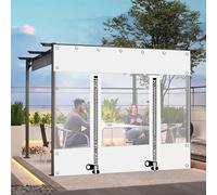 Lona impermeable C para Pera y Gazebo, paneles laterales de plástico PVC de 0.m con puerta con cremallera y ojales, resistente a la intemperie, 1 x 1,8 m