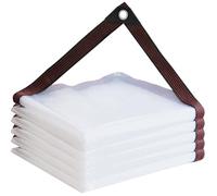 Lona Impermeable con Ojales 1 x 2.4 m 450 G M² con Ojales Duradera Resistente a Los Rayos UV Desgarros Lona Transparente Exterior para Jardín, Piscina y Remolque, A