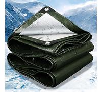 Lona impermeable con ojales, 180 g/m², cubierta de polietileno resistente, protección para exteriores y jardines, tamaño 9 x 16 m, resistente a la intemperie, cubierta de camuflaje verde