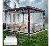 Lona Impermeable con Ojales 250 x 400 cm Protección contra El Viento y La Lluvia, Antidesgarros Lona Transparente Exterior Reforzada, Lámina Protectora para Ardín, Patio, incoloro