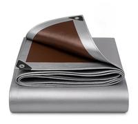 Lona impermeable con ojales, color gris, lona de protección universal, resistente a los desgarros, resistente a los rayos UV, resistente al moho, lona de 210 g/m², en diferentes tamaños (6 m x 10 m)