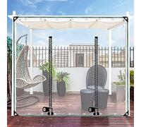 Lona Impermeable,Con Ojales Y Puerta De Cremallera,Lona De Pvc De Alta Resistencia,100% Resistente a La Intemperie,Lona Transparente a Medida,Para Cubiertas,Porches,Gazebos,WxH-2x2.8m/6.6x9.2ft