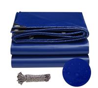 Lona impermeable de 1,4 x 4 m con ojales de 500 g/m², PVC resistente, resistente a desgarros, cubierta resistente a la intemperie, para balcón, terraza y protección vegetal, color azul