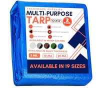 Lona Impermeable de Alta Resistencia Ideal como toldo para Tienda, Barco, Caravana o Cubierta de Piscina, 2 Unidades, Azul (305 x 366 cm, Alta Resistencia)