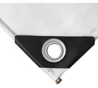 Lona impermeable de PVC blanco resistente de 1,5 x 1,8 m, 1,5 x 2 m, 3 x 6 m, resistente a la intemperie, duradera, con ojales de metal para cubiertas de coche, toldos, protección al aire libre