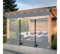 Lona impermeable de PVC con ojales, paneles laterales transparentes para protección al aire libre, ideal para porche, cenador, cochera, jardín, tamaño 1,6 x 1,8 m / 5.2x5.9ft