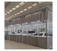 Lona Impermeable de PVC de 3,6 x 2,5 m, Resistente al Polvo y al Viento, para Uso en Interiores y Exteriores (Gris + Transparente, 4,6 x 2,5 m)