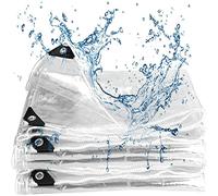 Lona Impermeable de PVC de Alta Resistencia de 500 g/m², Resistente a los Rayos UV y a los desgarros, Resistente al frío, con Ojales metálicos, invernaderos, Camiones y Jardine