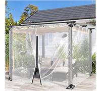 Lona Impermeable De PVC Resistente De 420g/㎡,Lonas De Vinilo Transparente De 0,35mm,Lona para La Lluvia Al Aire Libre,Cortina Resistente a La Intemperie,1Zips-1.7x2.4m/5.6x7.9ft
