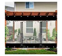 Lona impermeable de PVC transparente con ojales personalizable para exteriores de 0,5 mm de grosor, ideal para jardín, color negro. Tamaño: 380 x 250 cm
