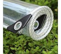 Lona impermeable de PVC transparente con ojales, resistente a la intemperie, plegable, protector de muebles de jardín, invernadero y protector de plantas, 140 x 240 cm