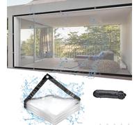 Lona impermeable de PVC transparente de 6 x 16 pies con ojales, lona de vinilo de plástico para exteriores, plegable, impermeable, resistente al viento, resistente al desgarro, personalizable para