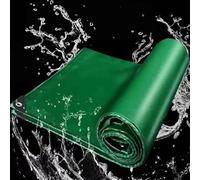 Lona Impermeable Exterior 150 x 440 cm con Ojales, Moho y Desgarro, Impermeable Cubierta Protección de Lona para Muebles Jardín Piscina Coche, Verde