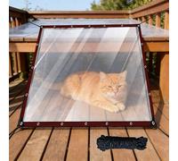 Lona Impermeable Exterior 190 x 370 cm, Transparente Impermeable, Reinforced PVC, Durable Tear Resistant Multipurpose, Lona Impermeabl Transparente Exterior with Eyelets for Outdoor Plants, A