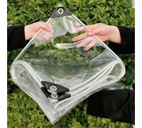 Lona Impermeable Exterior 220 x 265 cm Impermeable, Rasgaduras, con Ojales Lona Transparente para Exteriores para Jardín, Balcón, Leña, Piscinia, Vehículos, Blanco