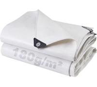 Lona Impermeable Exterior 2x3m, 180 g/m² Lona de Protección Toldo Reforzado PE con Ojales, Duradera Resistente a Los Rayos UV Desgarros, Multiusos para Terrazas Muebles Jardín Piscina Coche Blanco