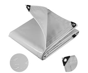 Lona Impermeable Exterior 2x3m,500g/m² PVC Lona de Protección Toldo Reforzado con Ojales, Duradera Resistente Los Rayos UV Desgarros, Multiusos para Terrazas Muebles Jardín Piscina Coche Grisclaro