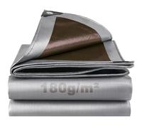 Lona Impermeable Exterior 3x4m, 180 g/m² Lona de Protección Toldo Reforzado PE con Ojales, Duradera Resistente a Los Rayos UV Desgarros, Multiusos para Terrazas Muebles Jardín Piscina Coche Cafe-Plata