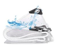 Lona Impermeable Exterior 450 x 460 cm con Ojales, Prueba de Viento, Impermeable Lona Protección Transparente para Jardín, Balcón, Leña, Piscinia, Vehículos, Blanco