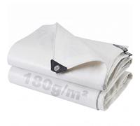 Lona Impermeable Exterior 4x6m, 180 g/m² Lona de Protección Toldo Reforzado PE con Ojales, Duradera Resistente a Los Rayos UV Desgarros, Multiusos para Terrazas Muebles Jardín Piscina Coche Blanco