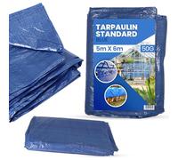 Lona Impermeable Exterior 5x6m PVC 50 g/m² Toldo de Protección Multiusos para Terrazas Muebles Jardín Piscina Coche Tarpaulina Industrial con Ojales Resistente al Agua