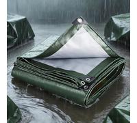 Lona Impermeable Exterior PE 100 x 400 cm Impermeable Desgarros Polietileno Plastico Cubretodo con Ojales Duradera Multiusos para Muebles Jardín Piscina Coche Gris, Verde