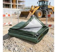Lona Impermeable Exterior PE 210 x 380 cm Esquinas Reforzadas Impermeable Plastico Cubretodo con Ojales Duradera Multiusos para Exteriores Leña, Jardín, Cenador, Camping, Verde