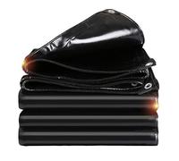 Lona Impermeable Exterior PVC, 520g/m² 1.5x1.5m Toldo Reforzado PVC Protección contra UV, con Ojales de Acero Inoxidable para Leña, Muebles, Jardín, Piscinia, Vehículos,Negro