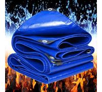 Lona Impermeable Exterior PVC, 520g/m² 3.5x6.5m Toldo Reforzado PVC Protección contra UV, con Ojales de Acero Inoxidable para Leña, Muebles, Jardín, Piscinia, Vehículos,Azúl