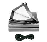 Lona Impermeable Exterior Reforzada 300 g/m², Toldo de Protección PE Doble Cara con Ojales de Aluminio y Cuerda Incluida, Resistente a Rayos UV y Lluvia para Jardín, Piscina, Coche y Leña 4 x 6