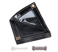 Lona Impermeable Exterior Transparente - 3x3m 420 g/m² PVC Lona de Protección UV Toldo con Reforzado Ojales, Duradera Resistente a Desgarros para Protección Multiusos para Terrazas Piscina Coche