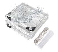 Lona Impermeable Exterior Transparente 3x4m 420 g/m² Lona de Protección Toldo Reforzado PVC con Ojales, Duradera Resistente a Desgarros para Protección Multiusos para Terrazas Muebles Jardín Coche