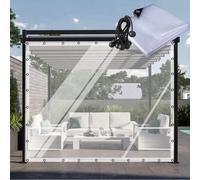 Lona impermeable Heavy Du - Paneles laterales empotrados con ojales para jardín, patio y porche - Partit de plástico Sn (2 x 4 m)