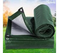 Lona Impermeable Heavy Duty 1.6 x 2.5 m Lona Protectora Impermeable y Antidesgarro, con 5M Cuerda y Ojales Aluminio de Protección para Jardín, Piscina y Remolque, Ejercito Verde