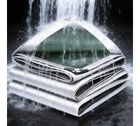 Lona Impermeable Heavy Duty 200g/m² PE 1.5x4m Lona Impermeable Exterior,Gruesa de Resistente al Exterior, Lona de plástico Resistente a Las heladas y con protección UV para jardín Plata Verde