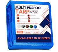 Lona Impermeable Ideal como toldo para Tienda, Barco, Caravana o Cubierta de Piscina, 366 x 762 cm, Azul (Lona estándar de 366 x 762 cm)