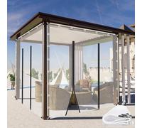 Lona impermeable, lona de PVC resistente con puertas con cremallera, panel lateral transparente personalizable, ideal para uso en exteriores, dimensiones 2,8 m x 2,8 m