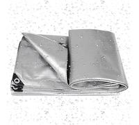 Lona Impermeable para Exterior 280 x 300 cm Protección UV Lona de Protección Multiusos Portátil para Camiones, Piscinas, Muebles de Jardín, Cubierta, Plata