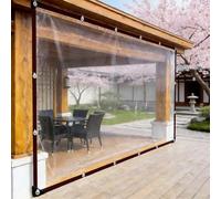 Lona Impermeable para Exterior 3.4 x 6.9 m, Thick Waterproof PVC, Multipurpose Awning, Rain Resistant,Strengthen Wind PVC Heavy Duty Tarpaulin with Eyelets for Garden Furniture, A