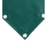 Lona Impermeable para Exteriores de PVC de 650 g/m² con Ojales Cada 50 cm y Refuerzo en el Borde, Lona de Plástico Impermeable a Prueba de Viento, Lluvia y Moho, Verde (3 x 7 m)
