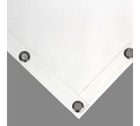 Lona Impermeable para Exteriores de PVC de 650 g/m² con Ojales Cada 50 cm y Refuerzo en el Borde, Lona de Plástico Impermeable a Prueba de Viento, Lluvia y Moho (4 X 6 m Blanco)