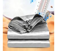 Lona Impermeable Plata con Ojales, Lona de protección, Lonas de Barco, Resistente a la Intemperie 3.0m 4.0m 5m 6m 7m 8m 9m Toldo Multiusos para Terrazas Muebles Jardín Piscina Coche(7x15m)