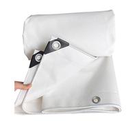 Lona impermeable resistente de 4 x 4 m de grosor, con ojales, para protección de muebles, suelo y coche, multiusos, color blanco