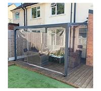 Lona impermeable resistente para cenador, panel transparente con ojales, ideal para pérgola, cortina lateral