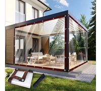 Lona Impermeable Transparente 110 x 700 cm, Transparente Impermeable, Reinforced PVC, Durable Tear Resistant Multipurpose, Lonas Impermeables Exterior Terraza with Eyelets for Outdoor Plants, A