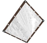 Lona Impermeable Transparente 120 x 590 cm Lona Impermeable Exterior Transparente Multiusos Resistente a Las Heladas con Cuerda para Jardín, Piscina, B