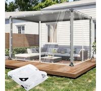 Lona Impermeable Transparente con Cremallera, Lonas Impermeables De Plástico Grueso Y Resistente con Ojales Y Borde Reforzado para Patios Exteriores, Invernaderos, Plantas(White,19.6x52.4 FT)