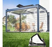 Lona Impermeable Transparente con Cremallera, Lonas Impermeables De Plástico Grueso Y Resistente con Ojales Y Borde Reforzado para Patios Exteriores, Invernaderos, Plantas(Black,16.4x19.6 FT)