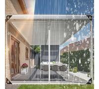Lona Impermeable Transparente con Cremallera, Lonas Impermeables De Plástico Grueso Y Resistente con Ojales Y Borde Reforzado para Patios Exteriores, Plantas Y Gallinas(White,19.6x39.3 FT)