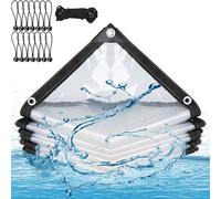 Lona impermeable transparente con ojales, 1 x 3 m, lona transparente para exteriores, para muebles de jardín para exteriores, uso impermeable, aislamiento de plantas, con cuerda